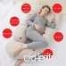 ASDF Oreiller de grossesse - Avec taie d'oreiller en coton confortable et housse intérieure en microfibre - for soutenir le dos - Soutient le dos  les fesses  les jambes et le ventre de femme enceinte - B07VDF613D